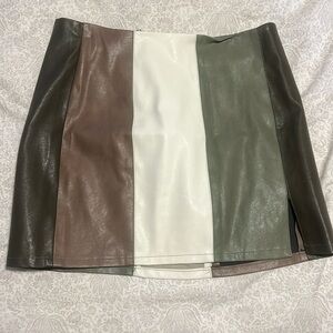Leather mini skirt